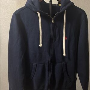 Polo by Ralph Lauren Navy Fleece Top with Yellow Logo Tag